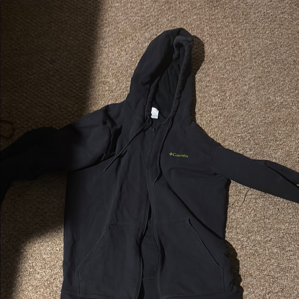 Columbia Black Hoodie with Green Logo